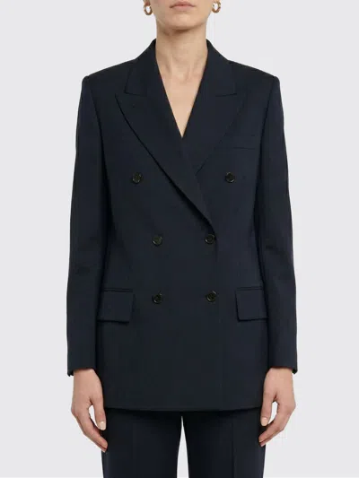Gucci Double-breasted Gg Wool Jacket In Blue