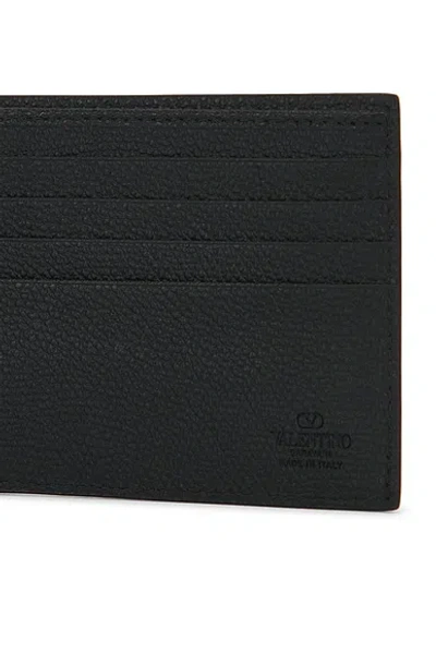 Valentino Vlogo Signature Billfold Black Leather Wallet In Black