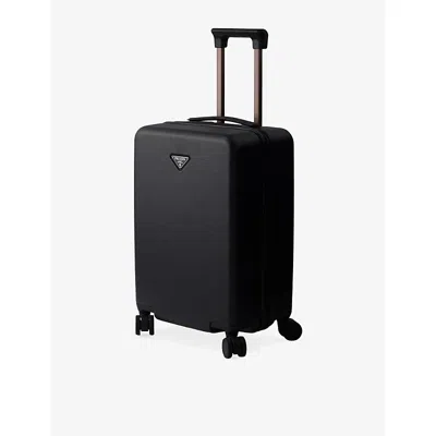 Prada Re-nylon And Saffiano Leather Trolley In Black