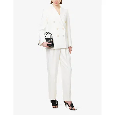 Givenchy Womens White Peak-lapel Double-breasted Wool-blend Jacket In White