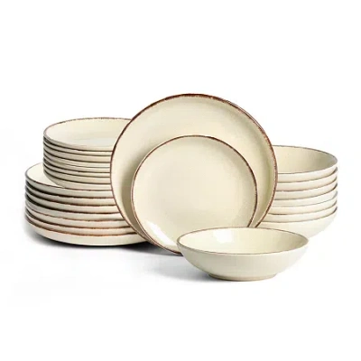 Earth & Clay Heath Stoneware 24-piece Dinnerware Set In Neutral