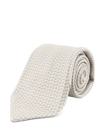 Kiton Patterned Tie In Gray