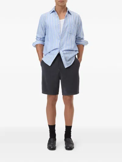 Closed Drawstring Track Shorts In Gray