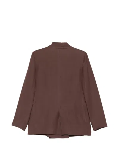 Antonelli Double-breasted Blazer In Brown
