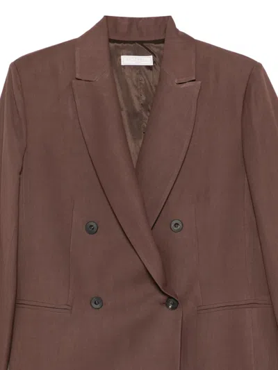 Antonelli Double-breasted Blazer In Brown