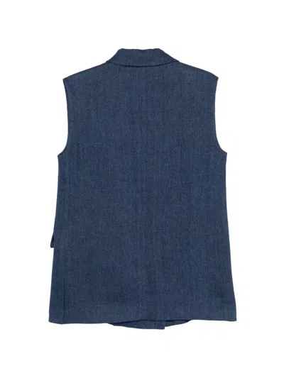 Antonelli Double-breasted Sleeveless Blazer In Blue