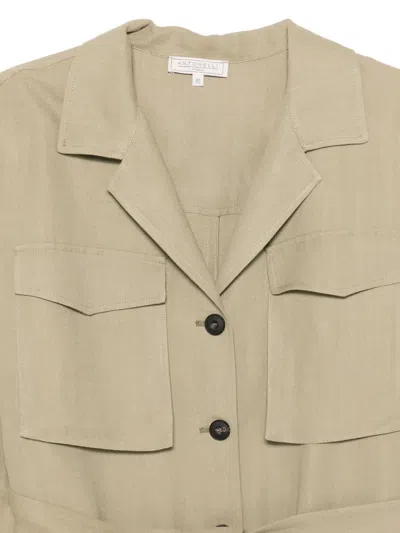 Antonelli Button Belted Jacket In Green