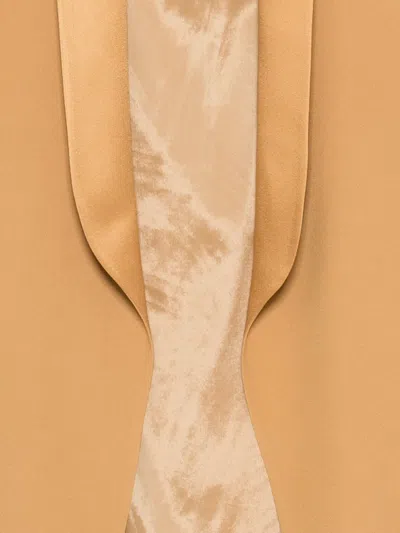 Antonelli Yellow Solid Sleeveless Jacket In Brown
