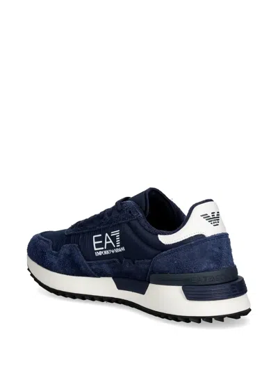 Ea7 Logo-print Sneakers In Blue