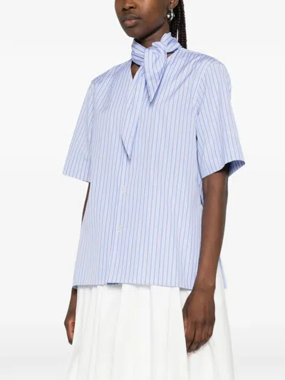 Plan C Striped Shirt In Blue