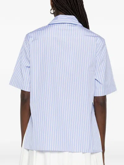 Plan C Striped Shirt In Blue