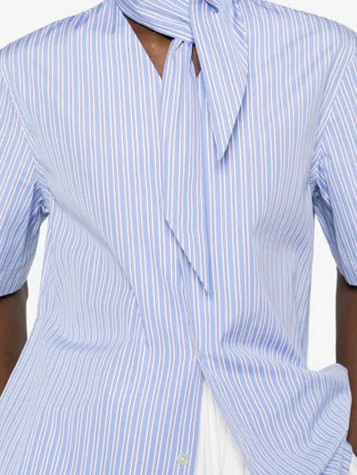 Plan C Striped Shirt In Blue