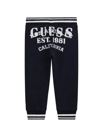 Guess Striped Drawstring Track Pants In Blue