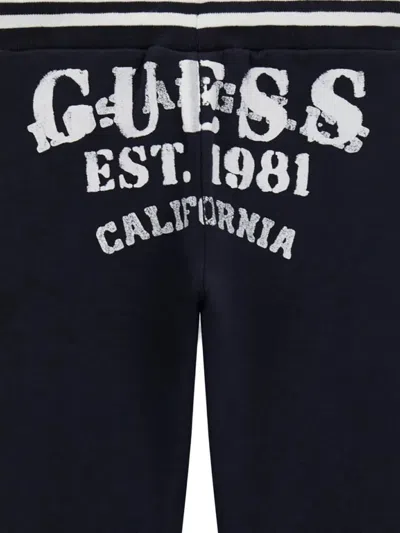 Guess Striped Drawstring Track Pants In Blue