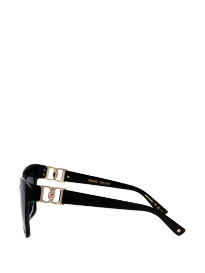 Dsquared2 Logo Square-frame Sunglasses In Black