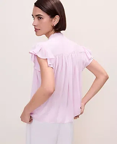 Ann Taylor Flutter Sleeve Button Down Blouse