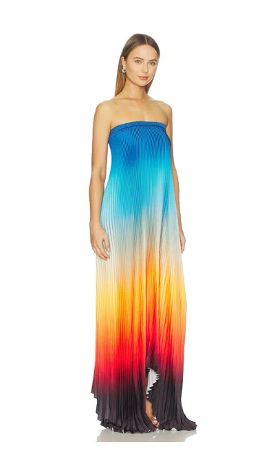 L'idée Kleid Bisous Strapless In Multi