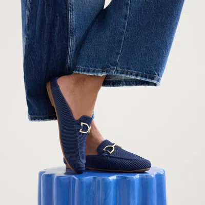 Rothys The Double Bit Loafer Mules In Blue