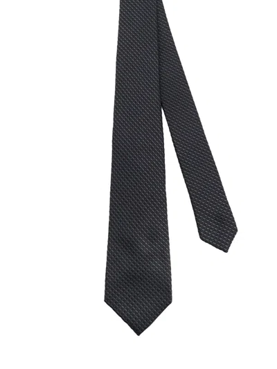 Kiton Textured Tie In Black