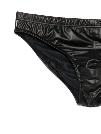 Tom Ford Elasticated Swim Trunks In Black