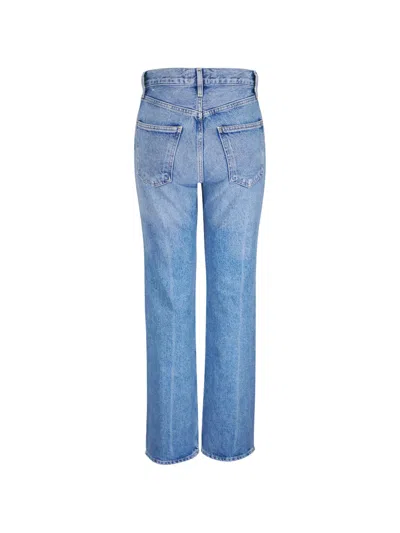 Agolde Whiskering-effect Jeans In Blue