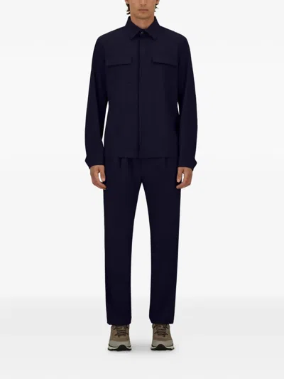 Herno Flap-pocket Shirt In Blue