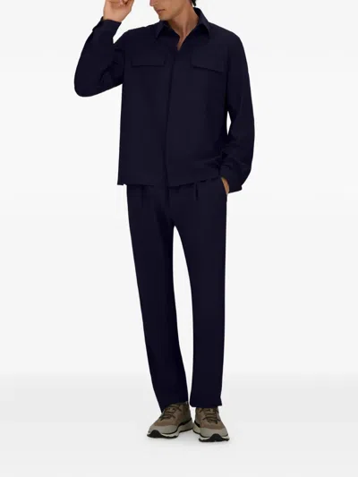 Herno Flap-pocket Shirt In Blue