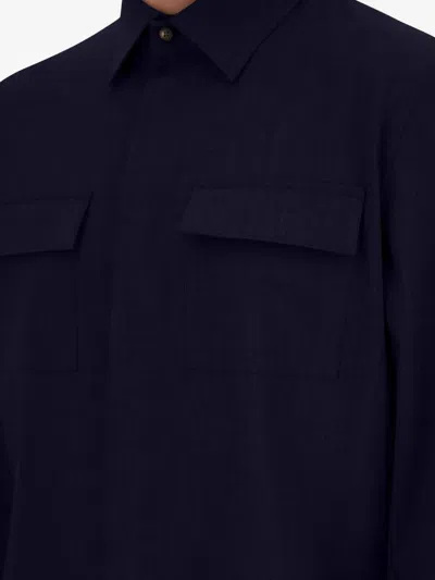 Herno Flap-pocket Shirt In Blue
