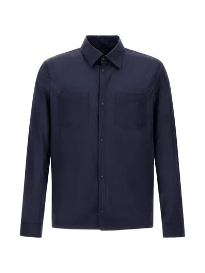 Herno Shacket In Micro Ripstop Nylon In Blue
