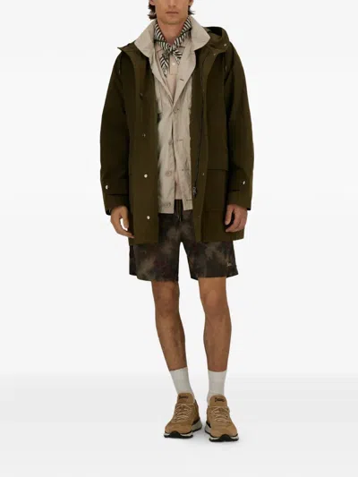 Herno Badeboxershorts Aus Tropical Pattern Ripstop In Black