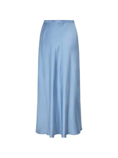 Samsoe & Samsoe Elasticated Midi Skirt In Blue