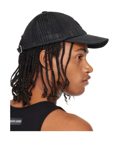 Marine Serre Structured Black Baseball Cap With Adjustable Strap In Black