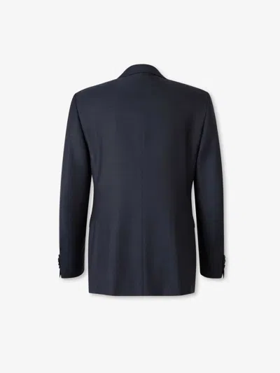 Canali Notched-lapel Single-breasted Suit In Blue