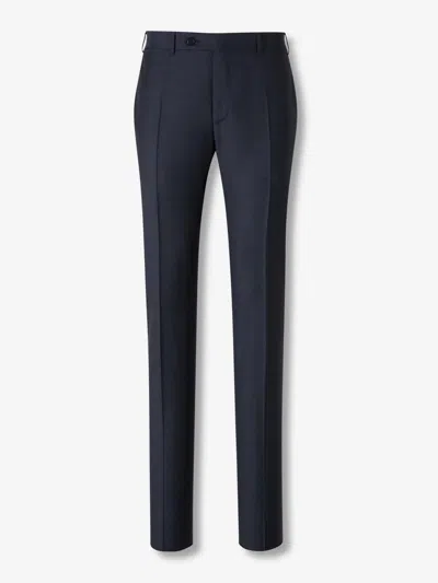Canali Notched-lapel Single-breasted Suit In Blue