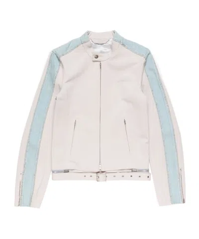 Acne Studios Denim-panel Jacket In White