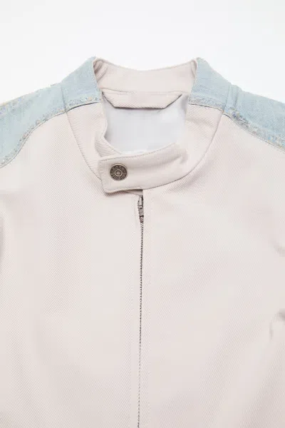Acne Studios Denim-panel Jacket In White