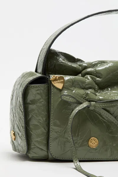 Acne Studios Drawstring Gathered Shoulder Bag In Green