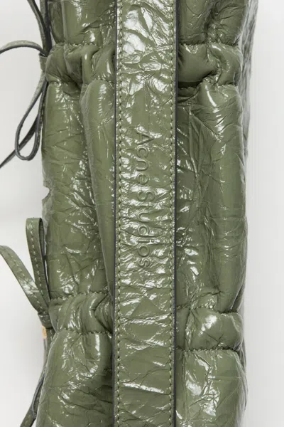 Acne Studios Drawstring Gathered Shoulder Bag In Green