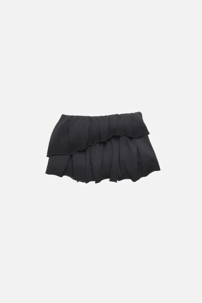 Acne Studios Ruffled Drawstring Mini Skirt In Black