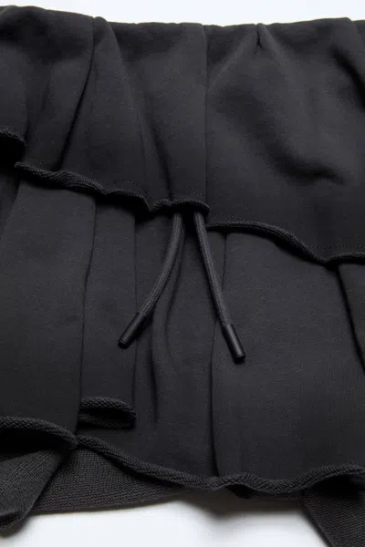 Acne Studios Ruffled Drawstring Mini Skirt In Black