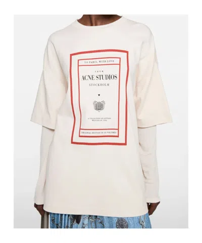 Acne Studios Long-sleeved T-shirt In Neutral