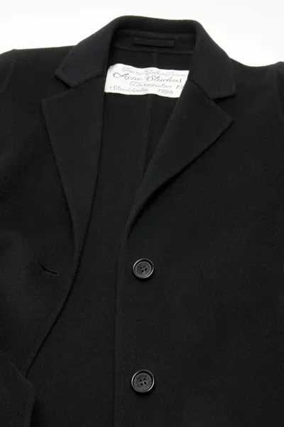 Acne Studios Single Breasted Long Coat In Black