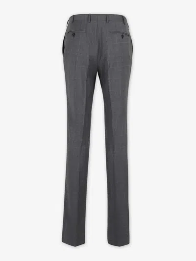 Canali Check Button Suit In Gray