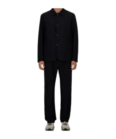 Herno Regular Fit Lightweight Stretch Wool Jacket In Black
