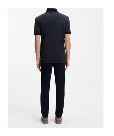 Hugo Boss X Aston Martin Polo Shirt In Cotton Jacquard In Blue