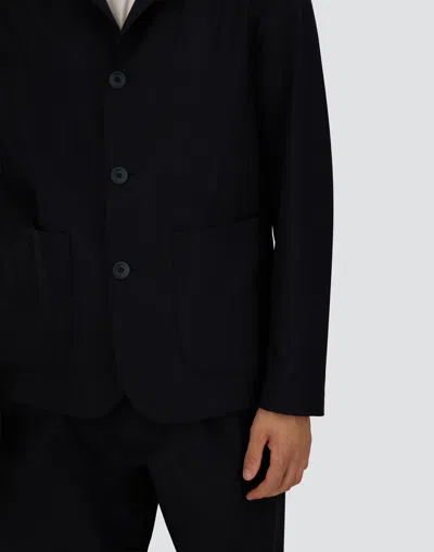 Herno Regular Fit Lightweight Stretch Wool Jacket In Black