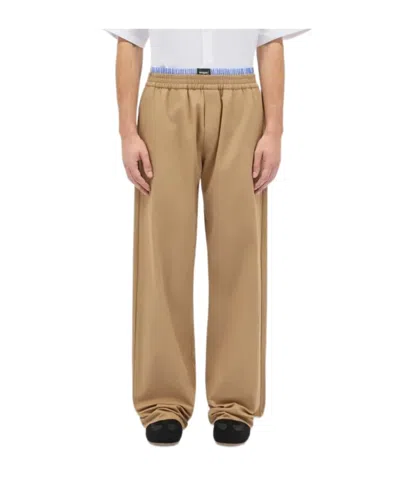 Msgm Elasticated-waist Trousers In Brown