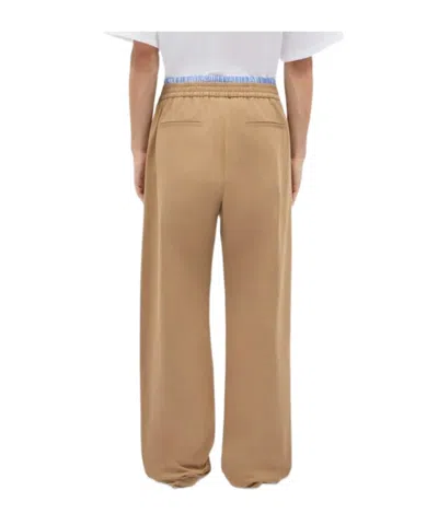 Msgm Elasticated-waist Trousers In Brown