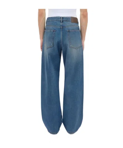 Msgm Denim Trousers Distressed Detail Belt Loops In Blue