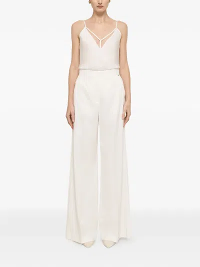 Nissa Tulle-insert Top In White